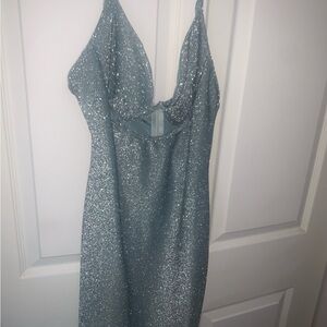 Elegant Glittering Blue Dress